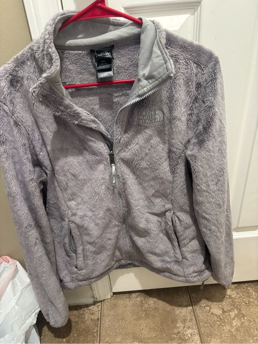 The North Face Women's Plush Teddy Fleece Jacket - Light Gray